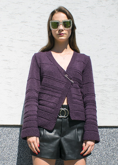 pullover with ruffles knitting pattern