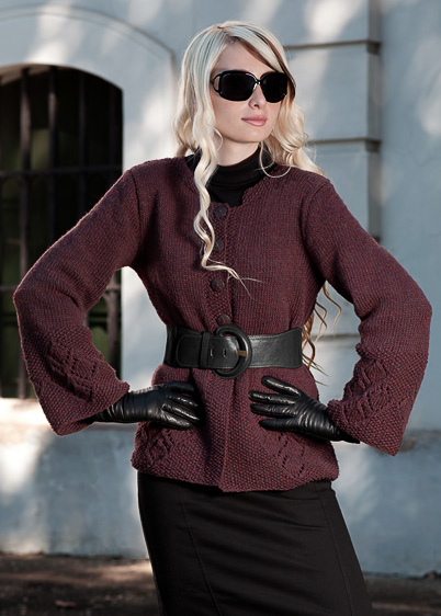 jacket with diamond border knitting pattern
