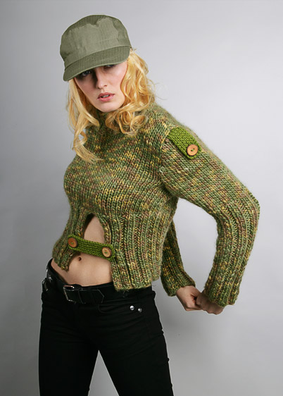 pullover with rib opening knitting pattern