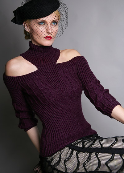 open shoulder pullover knitting pattern