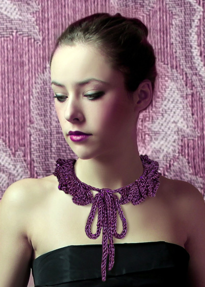 ruffled neck tie knitting pattern